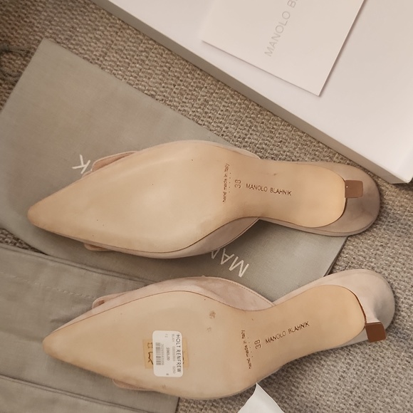 MANOLO BLAHNIK Maysale 70 Suede Mules - Picture 9 of 10